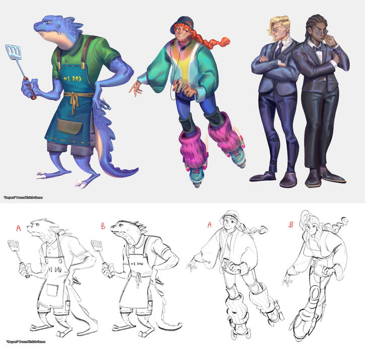 BGEQUEST Character Design and Sketches